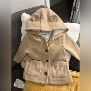 Light Brown Pea Coat for Toddler Girls